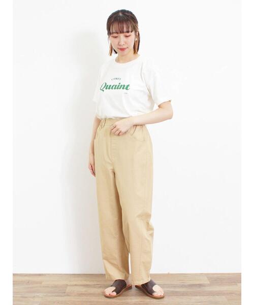 Samansa Mos2（サマンサ モスモス）の「【オーガニックコットン】ロゴプリントTシャツ（Tシャツ/カットソー・レディース・ネイビー/パープル/キナリ/オフホワイト・F）」の17枚目の写真