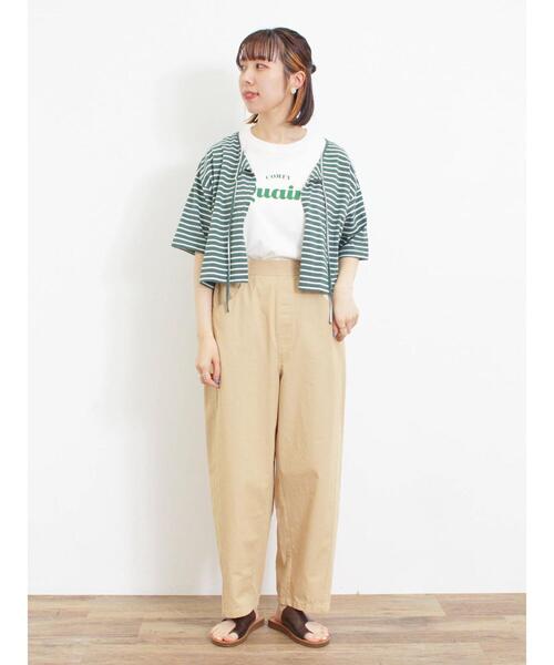 Samansa Mos2（サマンサ モスモス）の「【オーガニックコットン】ロゴプリントTシャツ（Tシャツ/カットソー・レディース・ネイビー/パープル/キナリ/オフホワイト・F）」の16枚目の写真