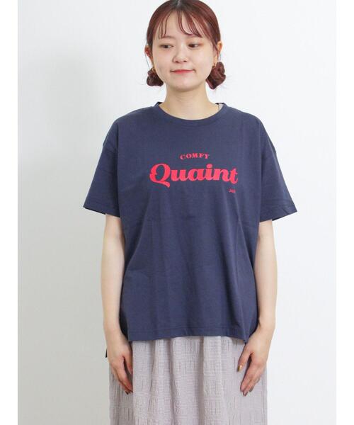 Samansa Mos2（サマンサ モスモス）の「【オーガニックコットン】ロゴプリントTシャツ（Tシャツ/カットソー・レディース・ネイビー/パープル/キナリ/オフホワイト・F）」の14枚目の写真