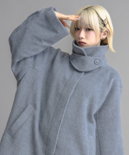 17HR(セブンティーンアワーズ)の「【ユニセックス】スタンドカラーシャギーロングコート(その他アウター・レディース・グレー/チャコールグレー・FREE)」の21枚目の写真