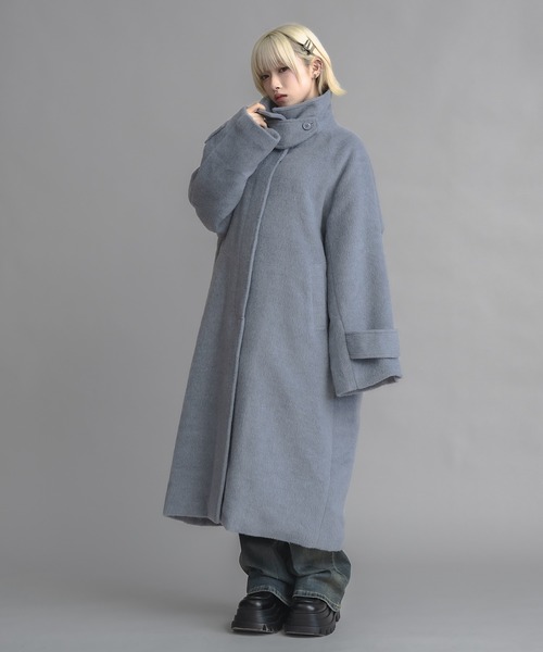 17HR(セブンティーンアワーズ)の「【ユニセックス】スタンドカラーシャギーロングコート(その他アウター・レディース・グレー/チャコールグレー・FREE)」の20枚目の写真