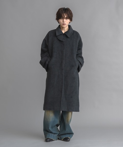 ユニセックス】スタンドカラーシャギーロングコート（その他アウター