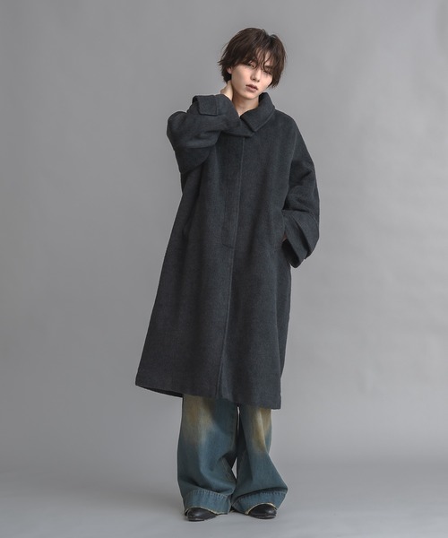 ユニセックス】スタンドカラーシャギーロングコート（その他アウター