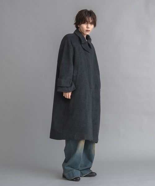 ユニセックス】スタンドカラーシャギーロングコート（その他アウター