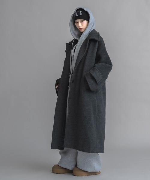 ユニセックス】スタンドカラーシャギーロングコート（その他アウター