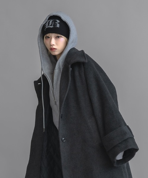 17HR(セブンティーンアワーズ)の「【ユニセックス】スタンドカラーシャギーロングコート(その他アウター・レディース・グレー/チャコールグレー・FREE)」の17枚目の写真