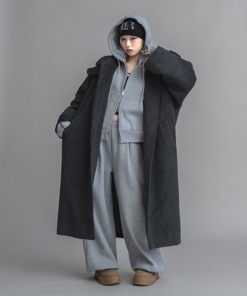 ユニセックス】スタンドカラーシャギーロングコート（その他アウター