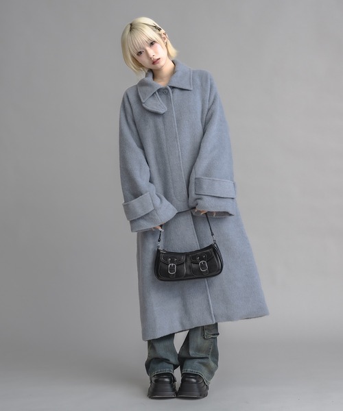 ユニセックス】スタンドカラーシャギーロングコート（その他アウター