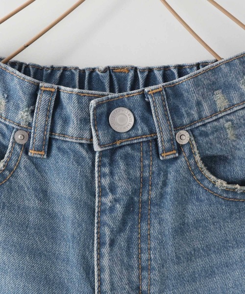 LOWRYS FARM（ローリーズファーム）の「ＣＯＮＥ　ＭＯＭＦＩＴ　131387（デニムパンツ・キッズ・ケミカルウォッシュ/ブルー・150cm/140cm/130cm/120cm/110cm）」の9枚目の写真