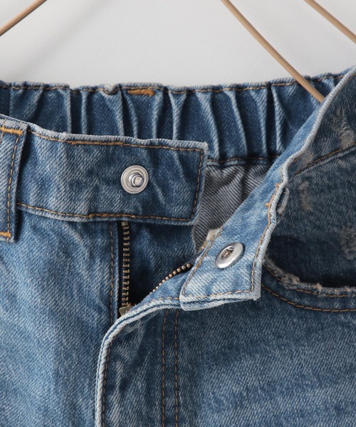 LOWRYS FARM（ローリーズファーム）の「ＣＯＮＥ　ＭＯＭＦＩＴ　131387（デニムパンツ・キッズ・ケミカルウォッシュ/ブルー・150cm/140cm/130cm/120cm/110cm）」の8枚目の写真