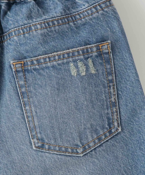 LOWRYS FARM（ローリーズファーム）の「ＣＯＮＥ　ＭＯＭＦＩＴ　131387（デニムパンツ・キッズ・ケミカルウォッシュ/ブルー・150cm/140cm/130cm/120cm/110cm）」の6枚目の写真