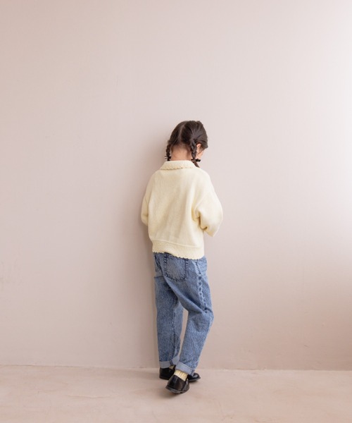 LOWRYS FARM（ローリーズファーム）の「ＣＯＮＥ　ＭＯＭＦＩＴ　131387（デニムパンツ・キッズ・ケミカルウォッシュ/ブルー・150cm/140cm/130cm/120cm/110cm）」の12枚目の写真