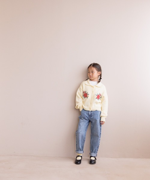 LOWRYS FARM（ローリーズファーム）の「ＣＯＮＥ　ＭＯＭＦＩＴ　131387（デニムパンツ・キッズ・ケミカルウォッシュ/ブルー・150cm/140cm/130cm/120cm/110cm）」の13枚目の写真