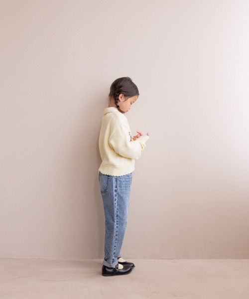 LOWRYS FARM（ローリーズファーム）の「ＣＯＮＥ　ＭＯＭＦＩＴ　131387（デニムパンツ・キッズ・ケミカルウォッシュ/ブルー・150cm/140cm/130cm/120cm/110cm）」の11枚目の写真