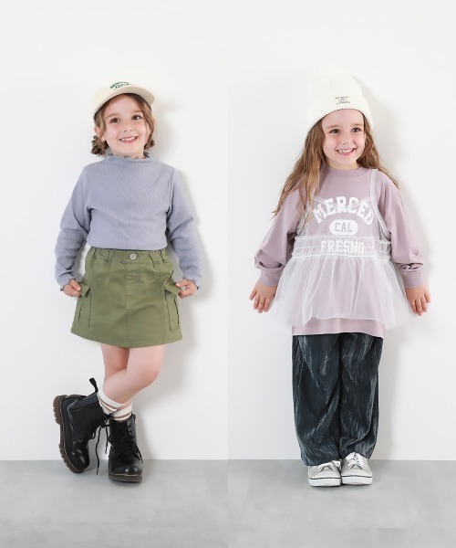 devirock（デビロック）の「チュールキャミ ＆ 長袖リブTシャツ 2点セット（Tシャツ/カットソー・キッズ・ブルー系その他/ホワイト系その他/ブラック系その他・100cm/110cm/120cm/130cm/140cm/150cm/160cm）」の7枚目の写真