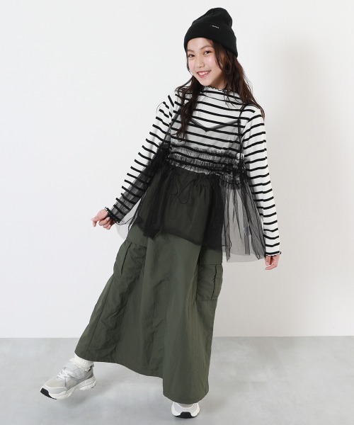 devirock（デビロック）の「チュールキャミ ＆ 長袖リブTシャツ 2点セット（Tシャツ/カットソー・キッズ・ブルー系その他/ホワイト系その他/ブラック系その他・100cm/110cm/120cm/130cm/140cm/150cm/160cm）」の17枚目の写真