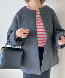 libelle more | ダイバー素材ノーカラージャケット(ノーカラージャケット)