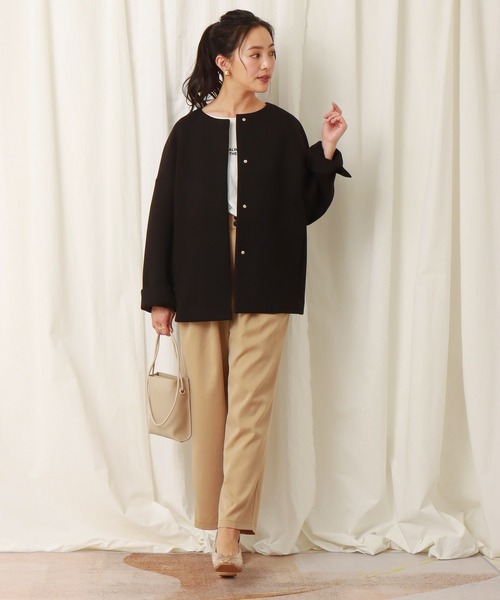 libelle more（リベル モア）の「ダイバー素材ノーカラージャケット（ノーカラージャケット・レディース・モカ/ネイビー/チャコールグレー/ブラック・M/L）」の15枚目の写真