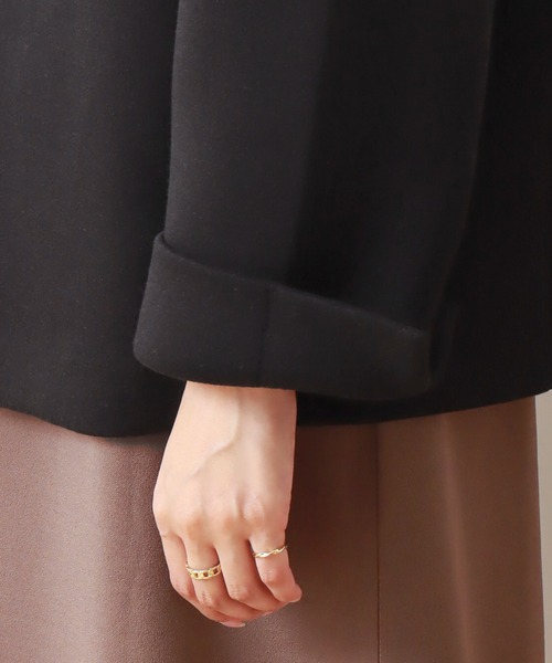 セール】ダイバー素材ノーカラージャケット（ノーカラージャケット