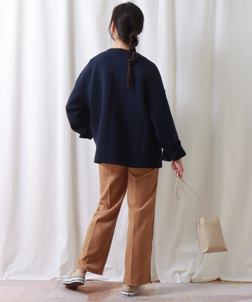 libelle more（リベル モア）の「ダイバー素材ノーカラージャケット（ノーカラージャケット・レディース・モカ/ネイビー/チャコールグレー/ブラック・M/L）」の20枚目の写真