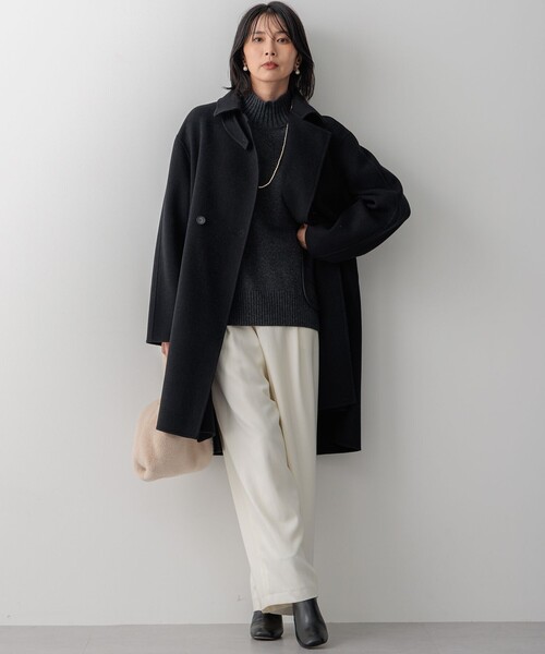 23区（ニジュウサンク）の「【滝沢眞規子さん着用/Oggi掲載】MANTECOPure リバーコート（チェスターコート・レディース・グレー系/黄土色系/ブラック系/ダークグリーン系/ベージュ系・38）」の8枚目の写真