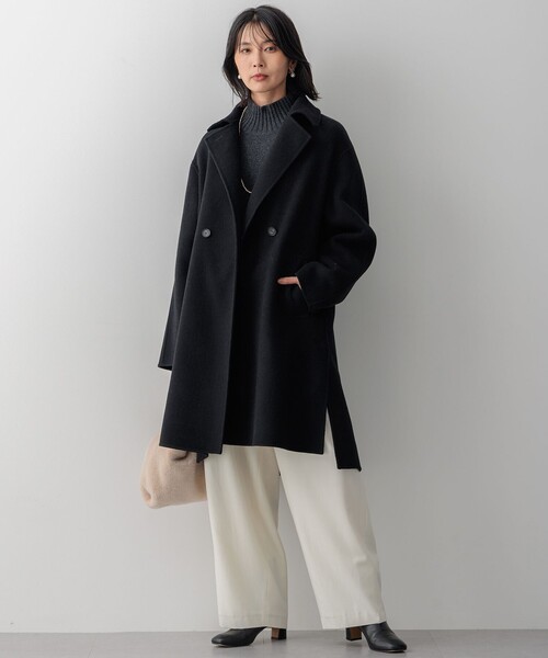 23区（ニジュウサンク）の「【滝沢眞規子さん着用/Oggi掲載】MANTECOPure リバーコート（チェスターコート・レディース・グレー系/黄土色系/ブラック系/ダークグリーン系/ベージュ系・38）」の9枚目の写真