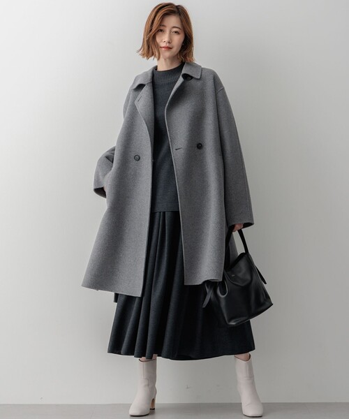 23区（ニジュウサンク）の「【滝沢眞規子さん着用/Oggi掲載】MANTECOPure リバーコート（チェスターコート・レディース・グレー系/黄土色系/ブラック系/ダークグリーン系/ベージュ系・38）」の12枚目の写真