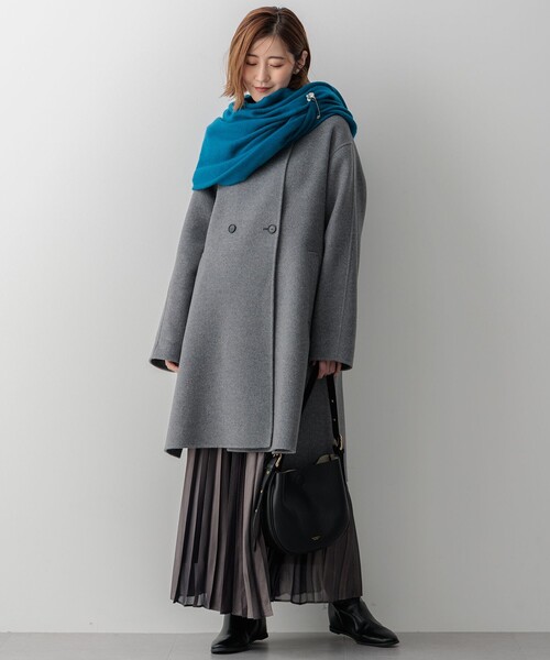 23区（ニジュウサンク）の「【滝沢眞規子さん着用/Oggi掲載】MANTECOPure リバーコート（チェスターコート・レディース・グレー系/黄土色系/ブラック系/ダークグリーン系/ベージュ系・38）」の14枚目の写真