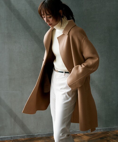 23区（ニジュウサンク）の「【滝沢眞規子さん着用/Oggi掲載】MANTECOPure リバーコート（チェスターコート・レディース・グレー系/黄土色系/ブラック系/ダークグリーン系/ベージュ系・38）」の17枚目の写真