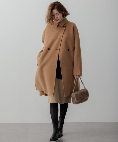 23区（ニジュウサンク）の「【滝沢眞規子さん着用/Oggi掲載】MANTECOPure リバーコート（チェスターコート・レディース・グレー系/黄土色系/ブラック系/ダークグリーン系/ベージュ系・38）」の18枚目の写真