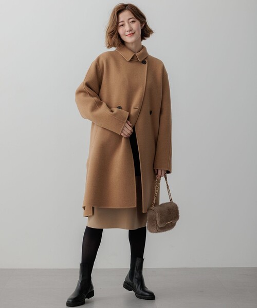 23区（ニジュウサンク）の「【滝沢眞規子さん着用/Oggi掲載】MANTECOPure リバーコート（チェスターコート・レディース・グレー系/黄土色系/ブラック系/ダークグリーン系/ベージュ系・38）」の19枚目の写真