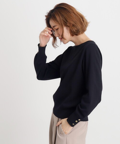 grove(グローブ)の「◆袖ボタンクルーネックプルオーバー(ニット/セーター・レディース・ボルドー/ピンク/ブラック/ダークグリーン/ナチュラル・02/03/01/04/05)」の20枚目の写真