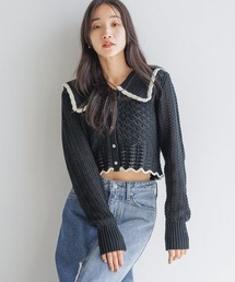 LOWRYS FARM | ＢＩＧカラーレーシーニットＬＳ　133791(ニット/セーター)