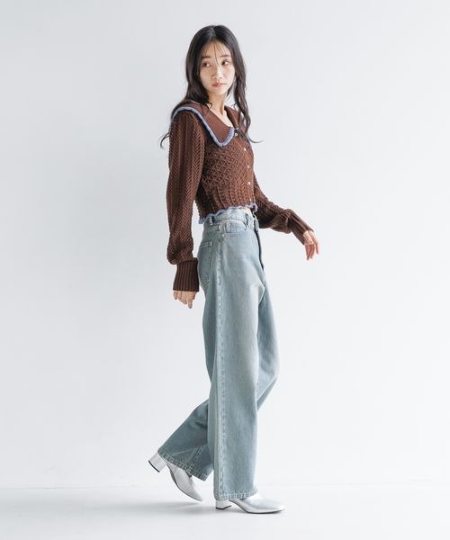 LOWRYS FARM（ローリーズファーム）の「ＢＩＧカラーレーシーニットＬＳ　133791（ニット/セーター・レディース・アイボリー/ブラック/ブラウン・FREE）」の20枚目の写真