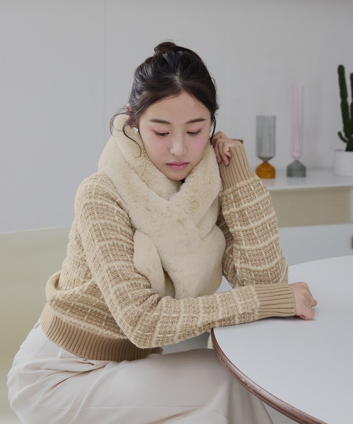 プラダ　ファー　ロング手袋　ミルキィベージュ プラダ ファー ロング手袋 ミルキィベージュ