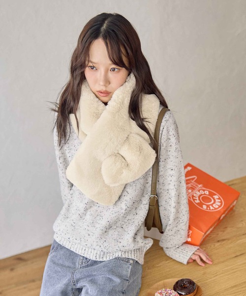 ゆうりん　アパルトモン　金具付きファーティペット セール】フェイクファーティペット（マフラー）｜CHAN ME（チャンミ