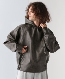 HARE | フェイクレザーデザインパーカー(HARE)(パーカー)