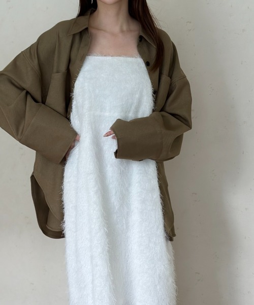 Per sist ence(パーシエンス)の「フリンジキャミワンピース(ワンピース・レディース・ブラック/オフホワイト・FREE)」の10枚目の写真