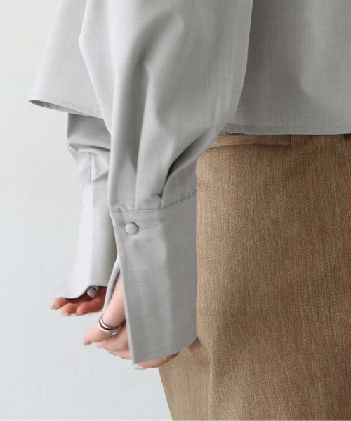 CLEIO（クレイオ）の「【CLEIO】リボンタイスリットブラウス/RIBBON TIE SLIT BLOUSE/942-12606（シャツ/ブラウス・レディース・サックスブルー/カーキオリーブ/ライトグレー・FREE）」の9枚目の写真