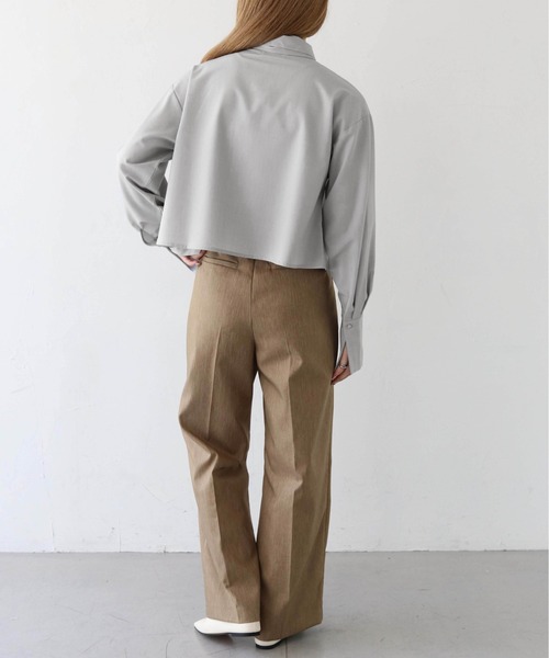 CLEIO（クレイオ）の「【CLEIO】リボンタイスリットブラウス/RIBBON TIE SLIT BLOUSE/942-12606（シャツ/ブラウス・レディース・サックスブルー/カーキオリーブ/ライトグレー・FREE）」の14枚目の写真