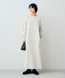 リブ イン コンフォート 栞里ちゃんとつくった シルエットにこだわった 着心地らくちん 裏毛デザインワンピース