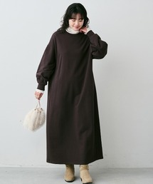 Live in comfort | リブ　イン　コンフォート　栞里ちゃんとつくった　シルエットにこだわった　着心地らくちん　裏毛デザインワンピース(ワンピース)