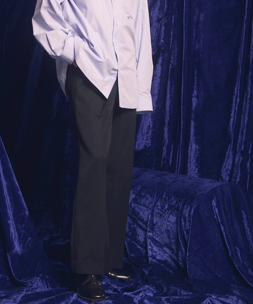 MAISON SPECIAL(メゾンスペシャル)の「《UNISEX》【Italian Dead Stock Fabric】One-Tuck Wide Pants/ワンタックワイドパンツ 【MAISON SPECIAL/メゾンスペシャル】(スラックス・メンズ・チャコールグレー/ダークブラック/ブラック/ベージュ/ダークブラウン/ライトグレー/グレー・0/1)」の2枚目の写真