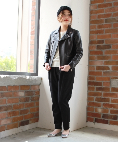 JOURNAL STANDARD（ジャーナルスタンダード）の「フラノWゴム テーパードパンツ_#（その他パンツ・レディース・ネイビー/ブラック/グレー・36/40/38）」の5枚目の写真