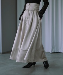 Ezick | Glossy satinジップフレアスカート(スカート)