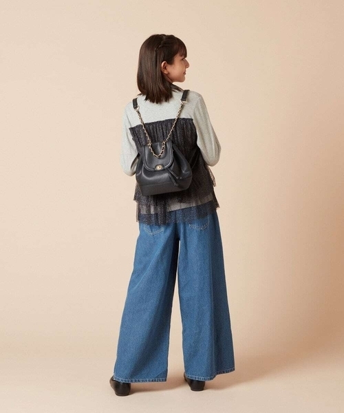 a.v.v（アーヴェヴェ）の「[KIDS]チェーン2wayミニリュック（バックパック/リュック・キッズ・ホワイト/ブラック・120）」の6枚目の写真