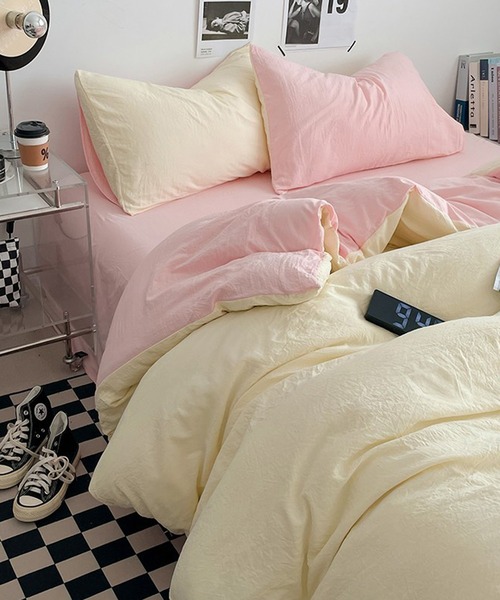 セール】【 somni / ソニ 】バイカラー シングル ベッドカバー 枕