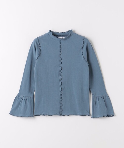 green label relaxing(グリーンレーベルリラクシング)の「【別注】<Pluckys>TJ EX 天竺 袖フリル トップス / キッズ 100cm-130cm(Tシャツ/カットソー・キッズ・ダークグレー/コバルトブルー/ベージュ・100cm/130cm/120cm/110cm)」の3枚目の写真