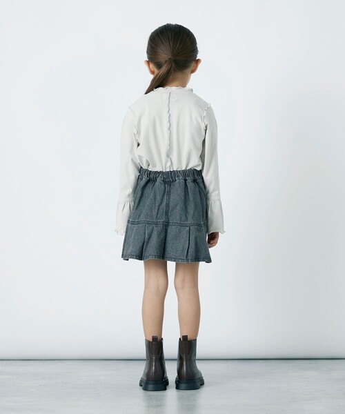 green label relaxing(グリーンレーベルリラクシング)の「【別注】<Pluckys>TJ EX 天竺 袖フリル トップス / キッズ 100cm-130cm(Tシャツ/カットソー・キッズ・ダークグレー/コバルトブルー/ベージュ・100cm/130cm/120cm/110cm)」の7枚目の写真