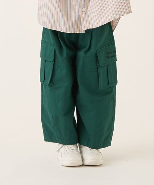 b・ROOM（ビールーム）の「タックワイドカーゴパンツ（カーゴパンツ・キッズ・ピンク/ベージュ/ブラック/カーキ/モスグリーン/ターコイズブルー・120cm/100cm/110cm/130cm/150cm/140cm）」の4枚目の写真